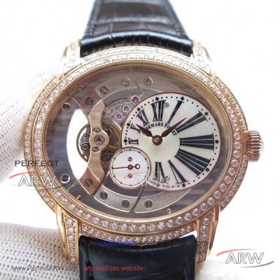 V9 Factory Audemars Piguet Millenary 4101 Rose Gold Diamond Case 47mm Automatic Watch 15350OR.OO.D093CR